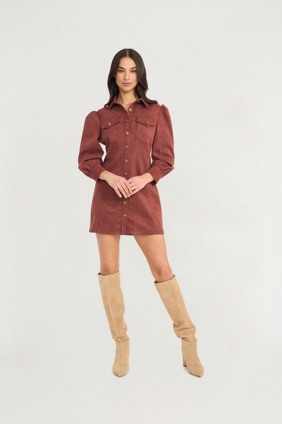 Avalon Suede Shirtdress