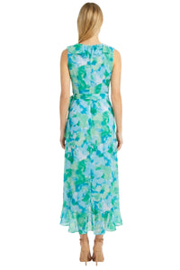 Rosie Side Tie Ruffle Dress in Blurred Poppy