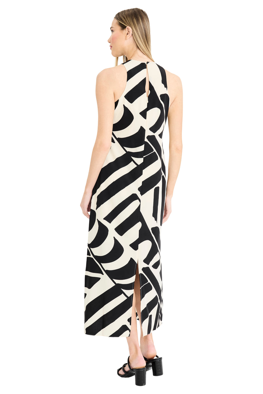 Quincy Midi Shift Dress in Blocked Stripe