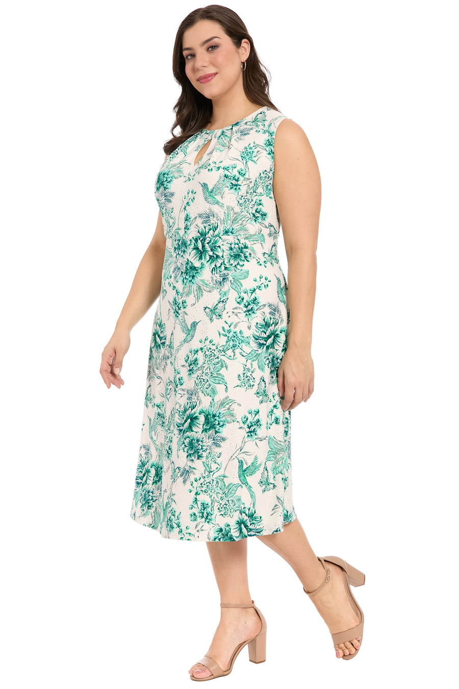 Jordyn Keyhole Midi in Nature's Eyelet