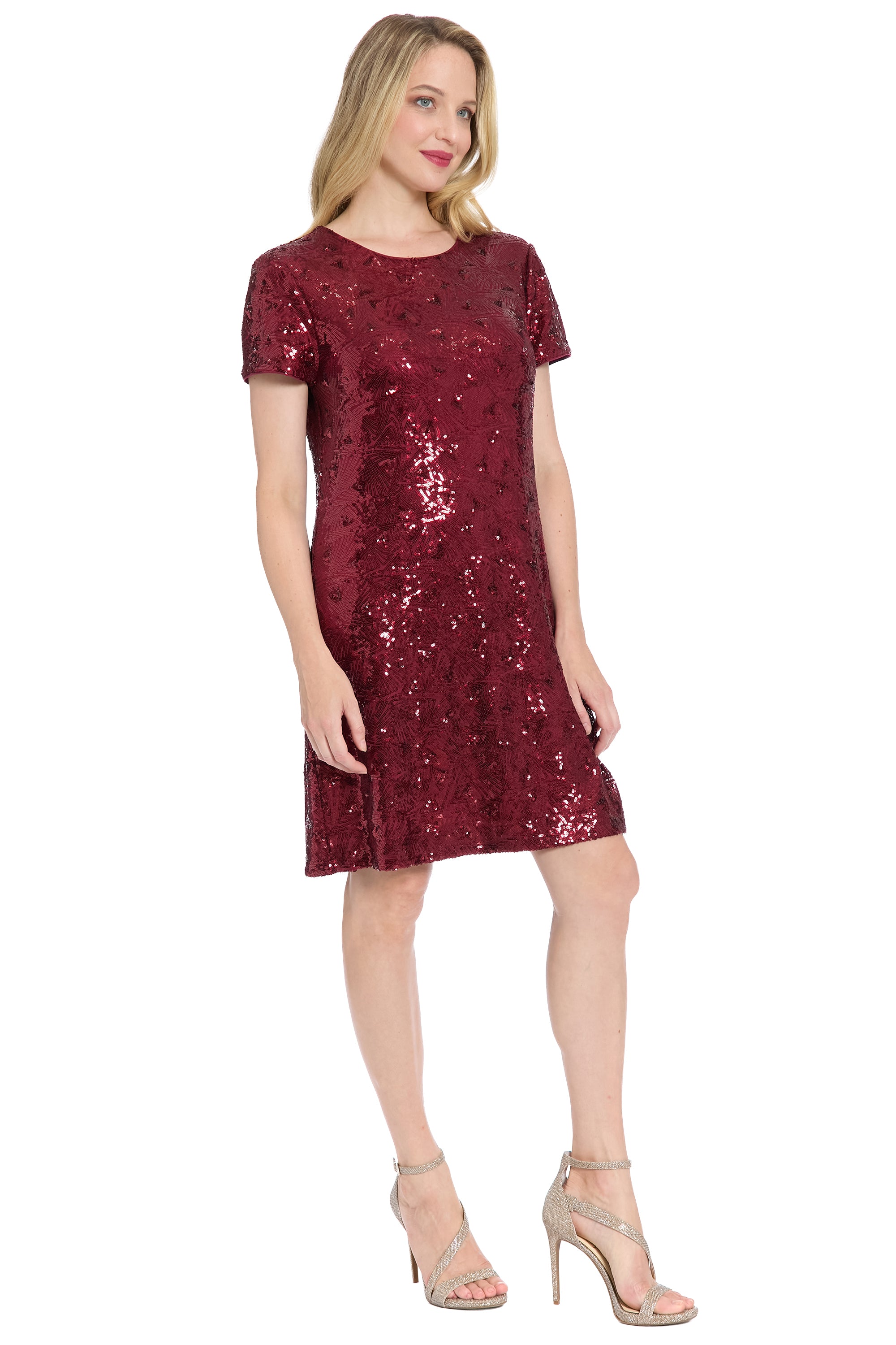 Amada T-Shirt Dress in Geo Sequin