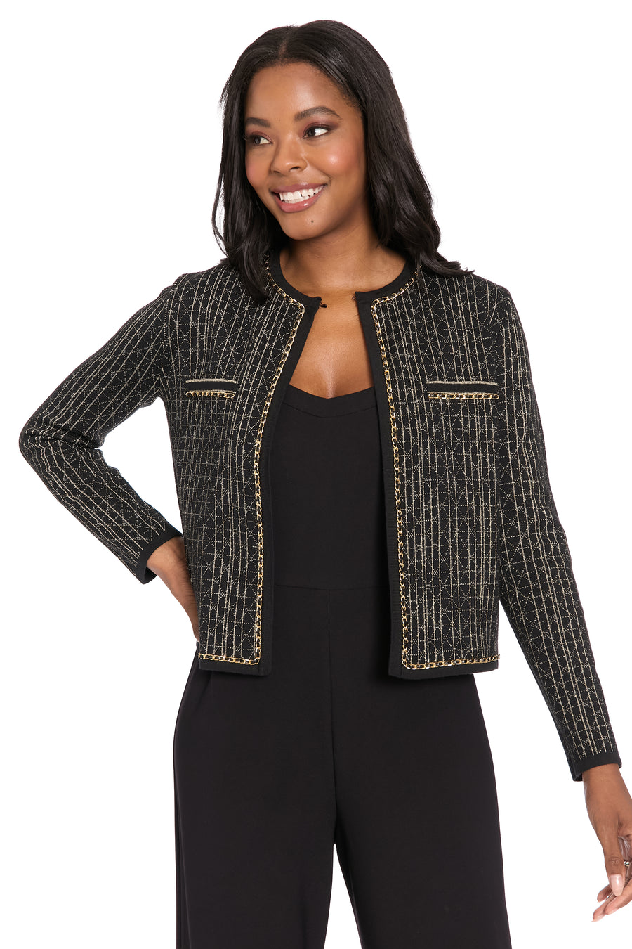 Earl Gold Chain Sweater Cardigan