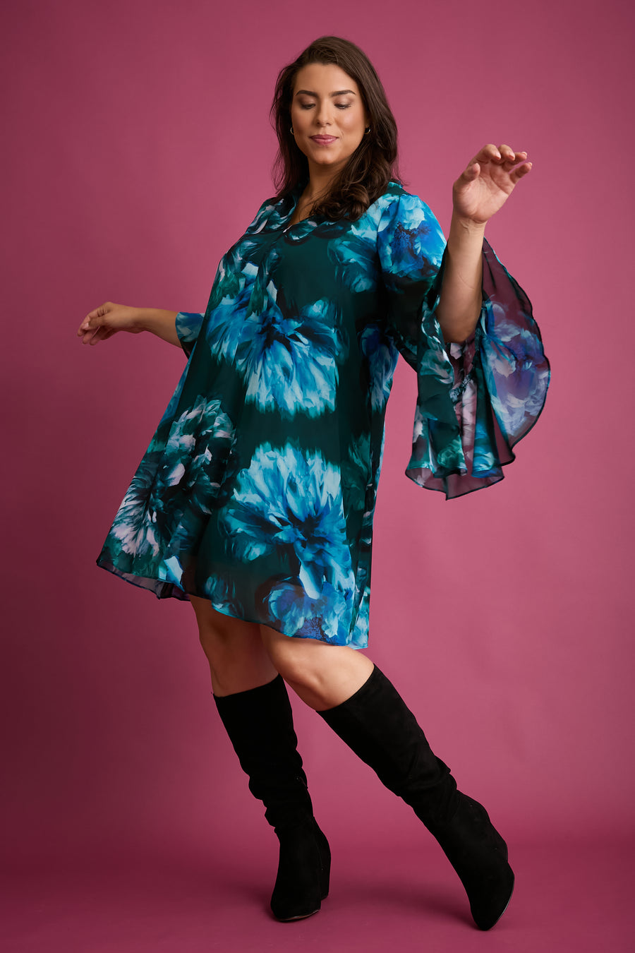 Cecil Ruffle Sleeve Mini Dress