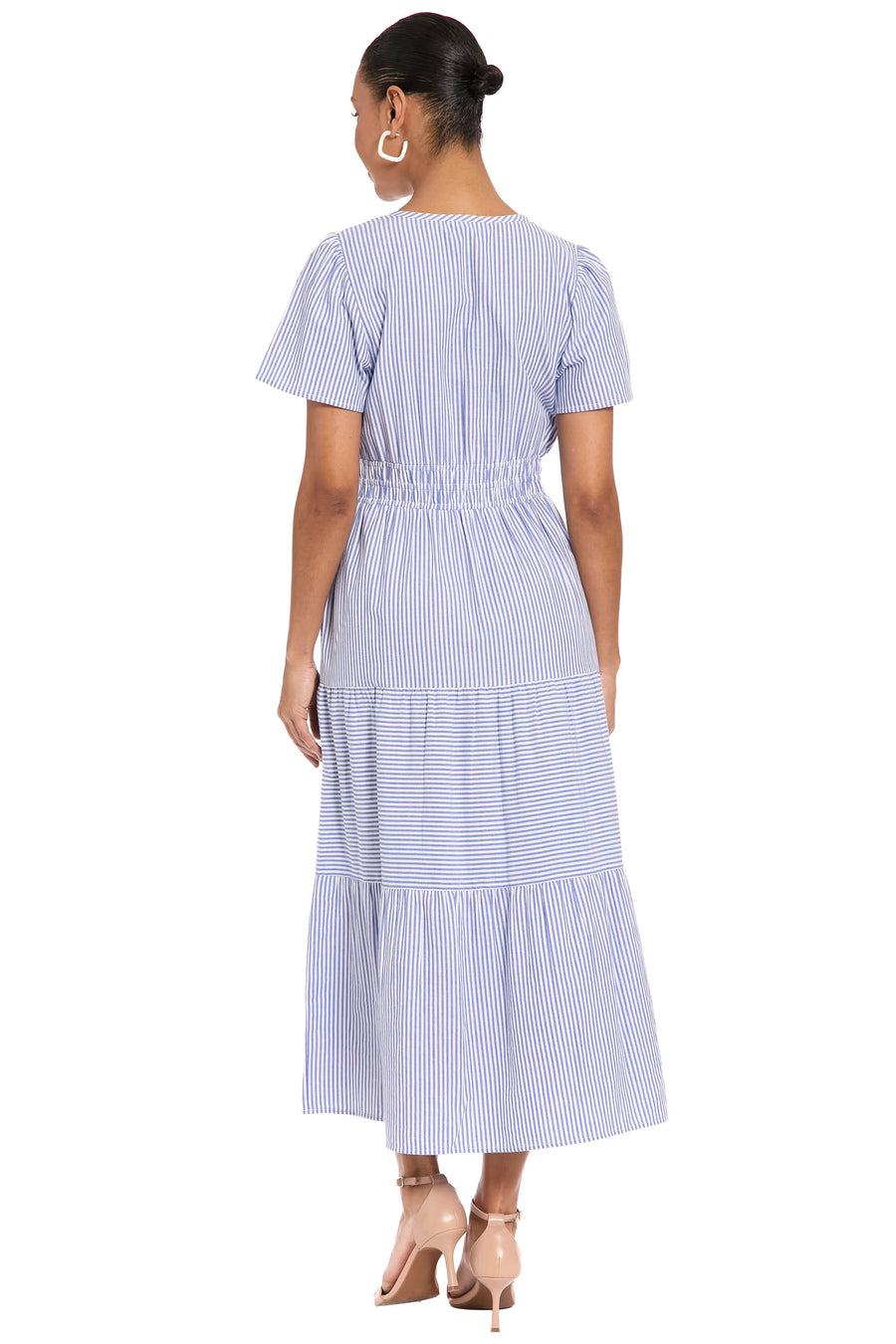 Rachael Striped Elastic Waist Midi