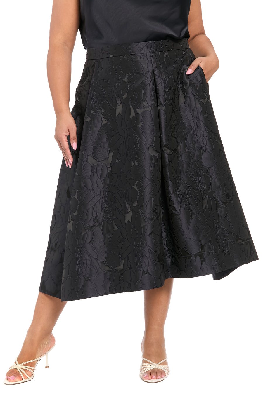 Gramercy Skirt in Primrose Jacquard A-Line Midi