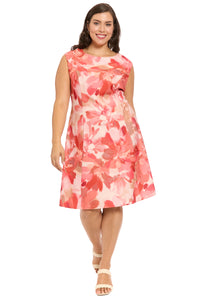 Connie Cap Sleeve Fit & Flare in Exploding Floral