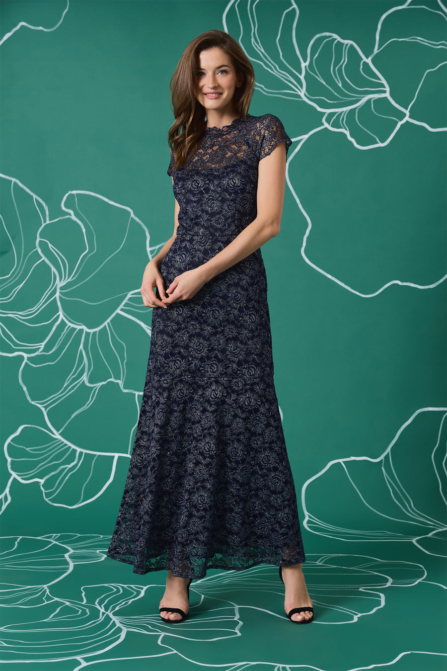 CAP SLEEVE ILLUSION GOWN – Maggy London - Main Image