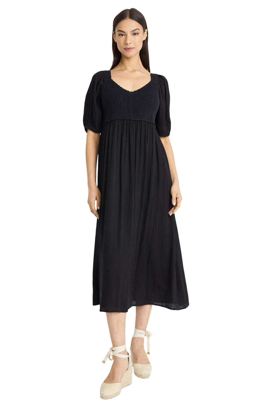 Edward V-Neck Midi Dress A-Line Short Sleeve | The Good Journey Maggy London Edward V-Neck Midi Dress A-Line Short Sleeve | The Good Journey Maggy London