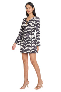 Danny Long Sleeve Graphic V-Neck Mini