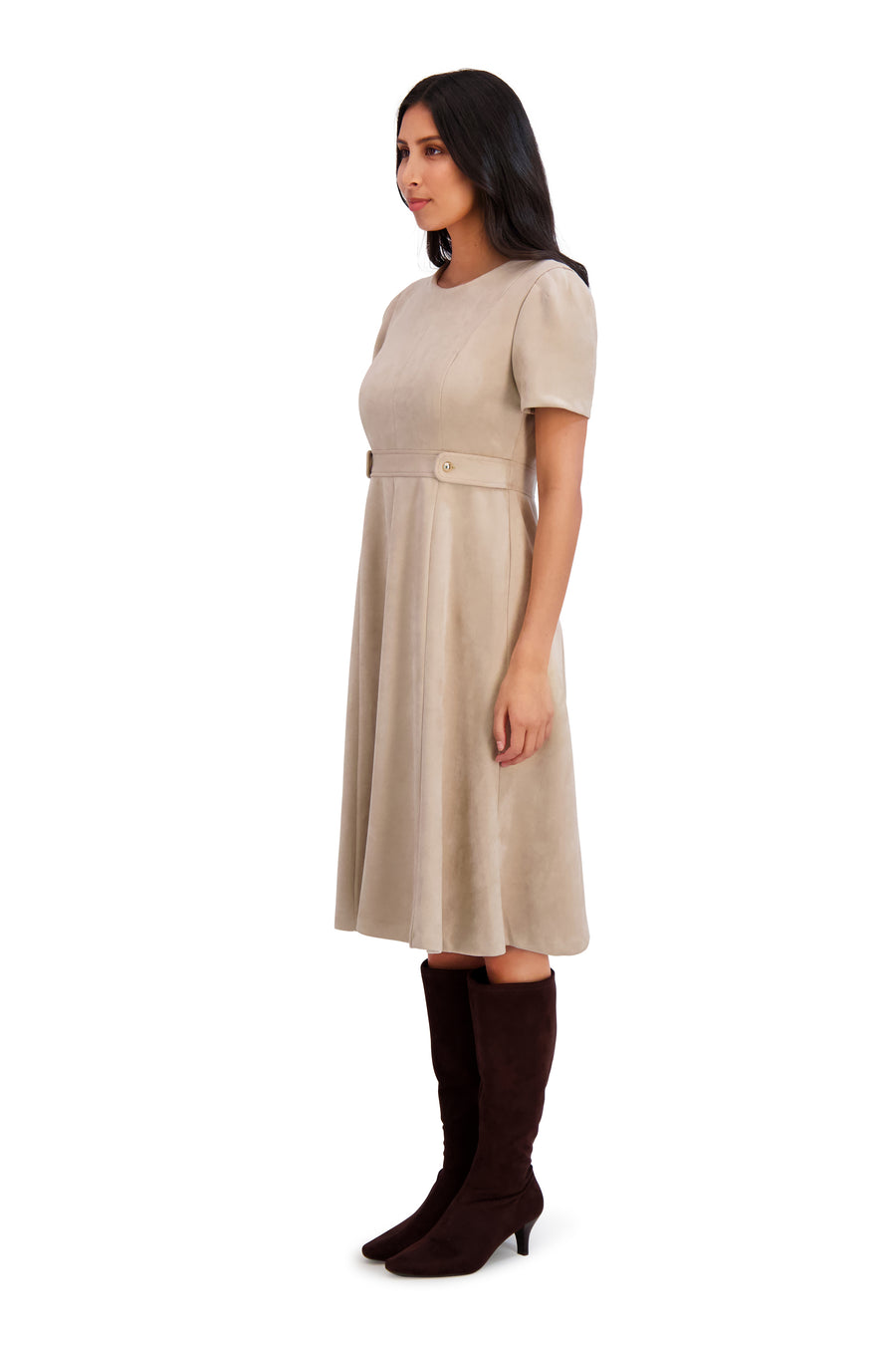 suede fit and flare dress Joseph Ribkoff Scuba Suede Fit-and-Flare Dress Style 263105