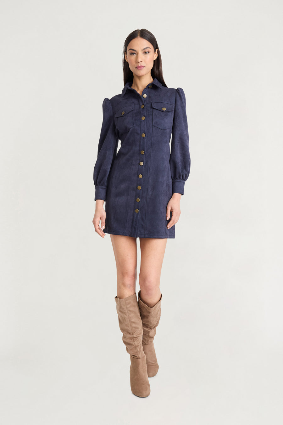 Avalon Suede Shirtdress