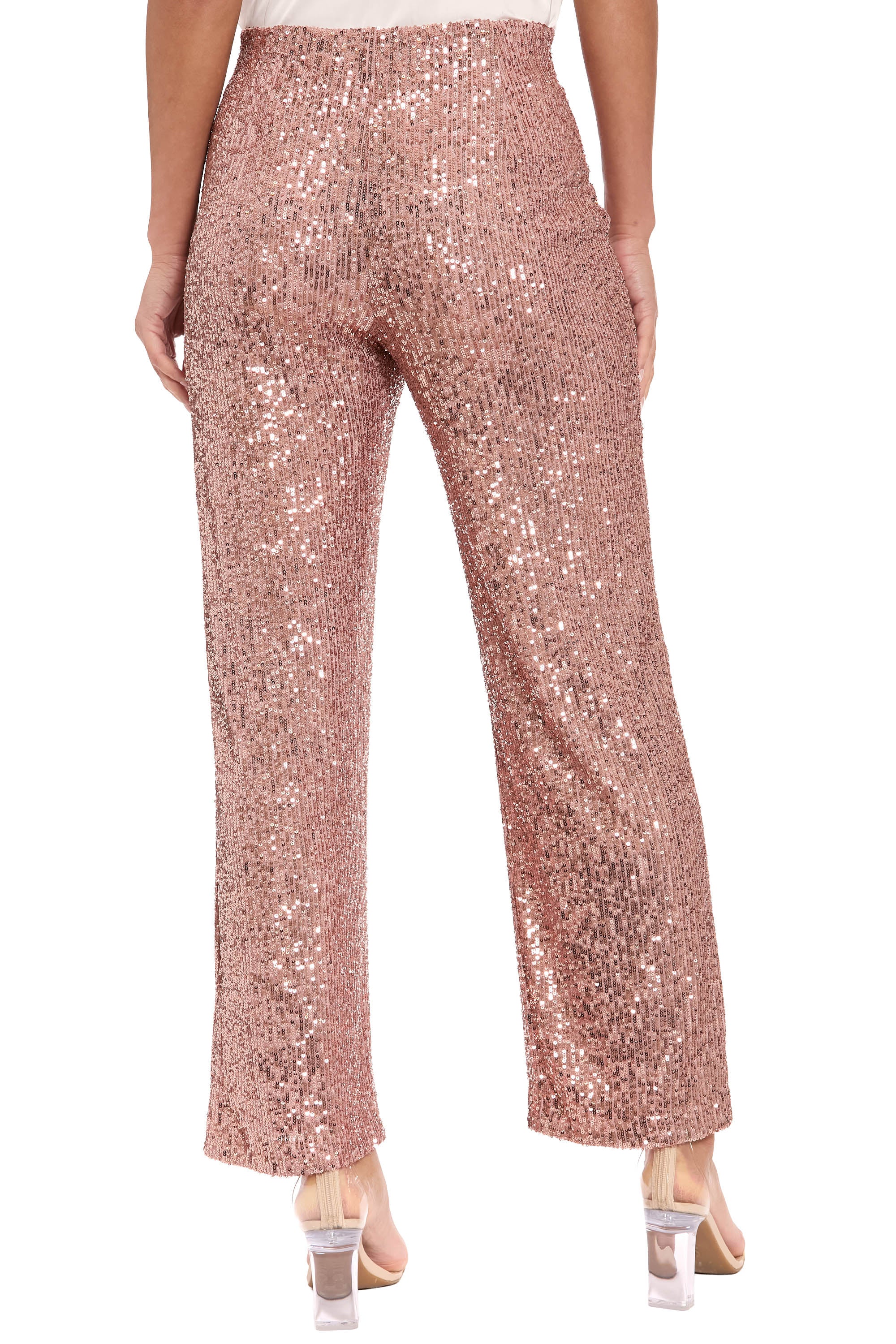 Clean waistline sequin pant – Maggy London