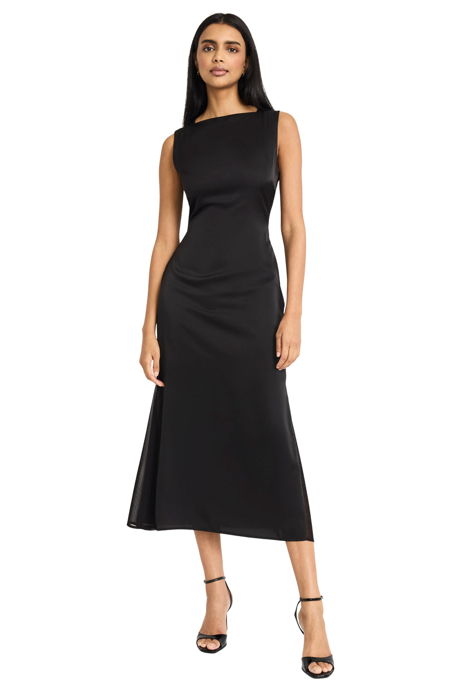 MAXI DRESS W/ CB MESH PANEL – Maggy London1