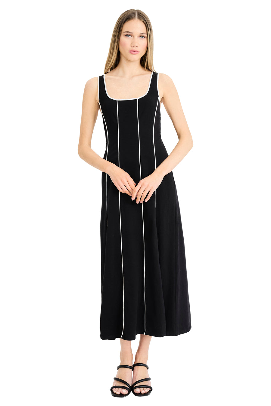 Brienne Contrast Piped Column Midi