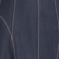Greta Denim Midi A-Line with Topstitching