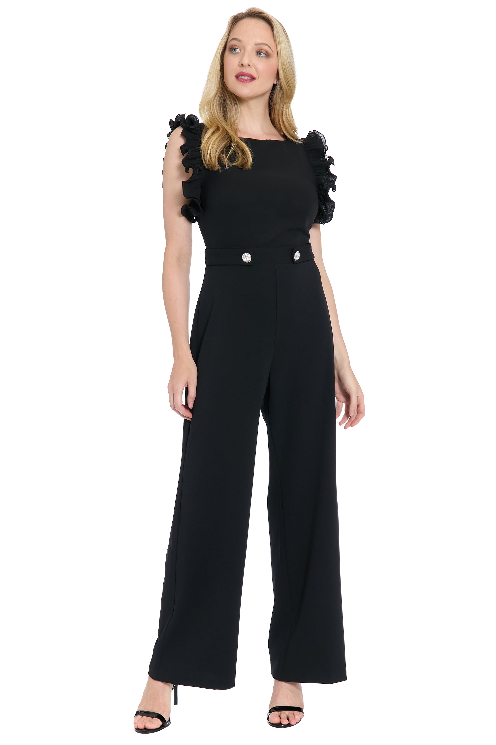 Valeria Ruffle Sleeve Wide-Leg Jumpsuit