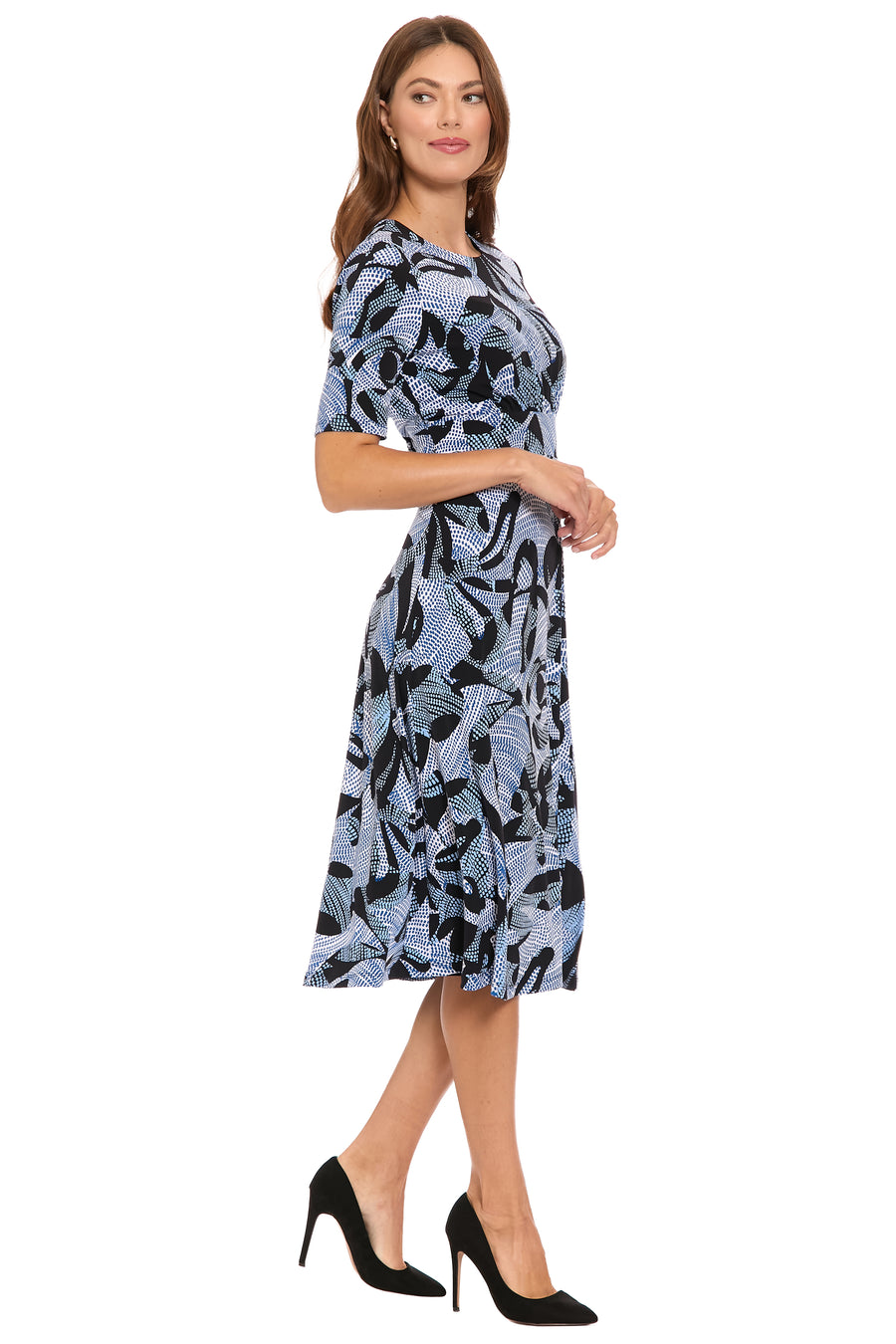 Ayanna Inset Waist Dress in Digital Mosaic
