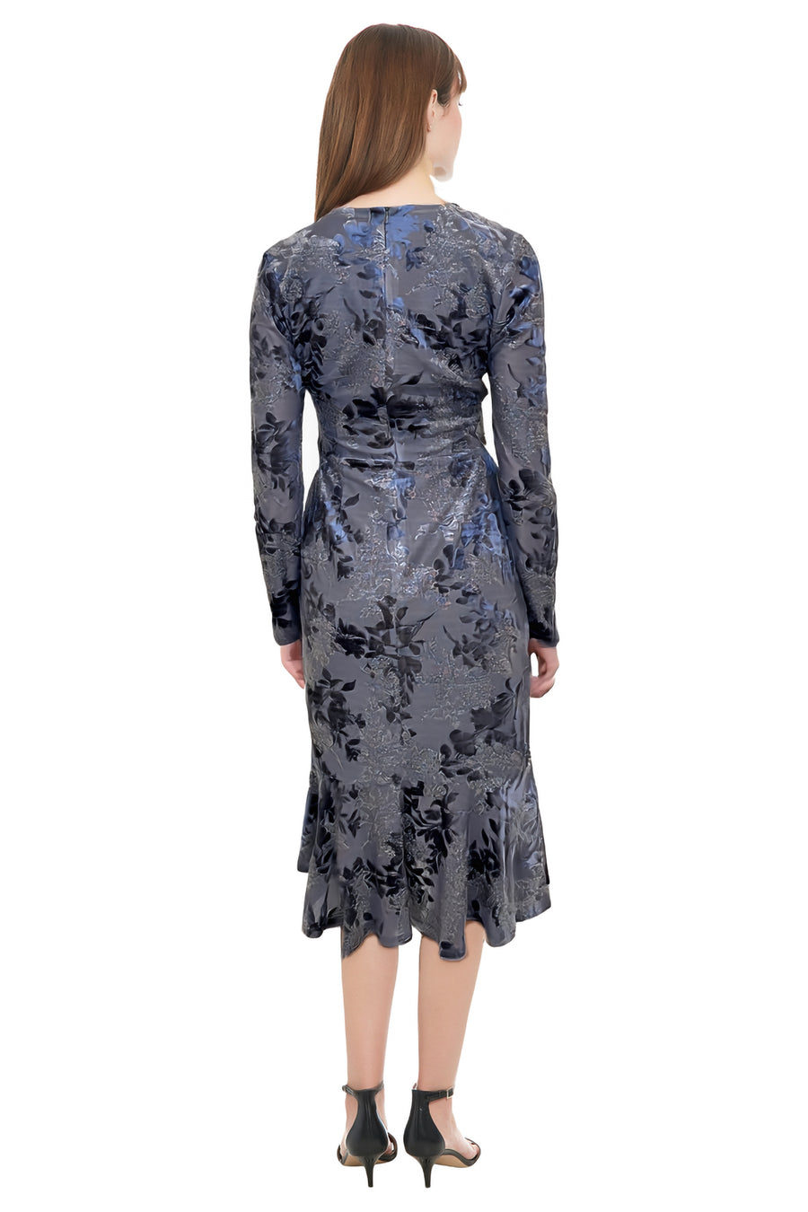 Marlise Shimmering Velvet Faux Wrap Dress