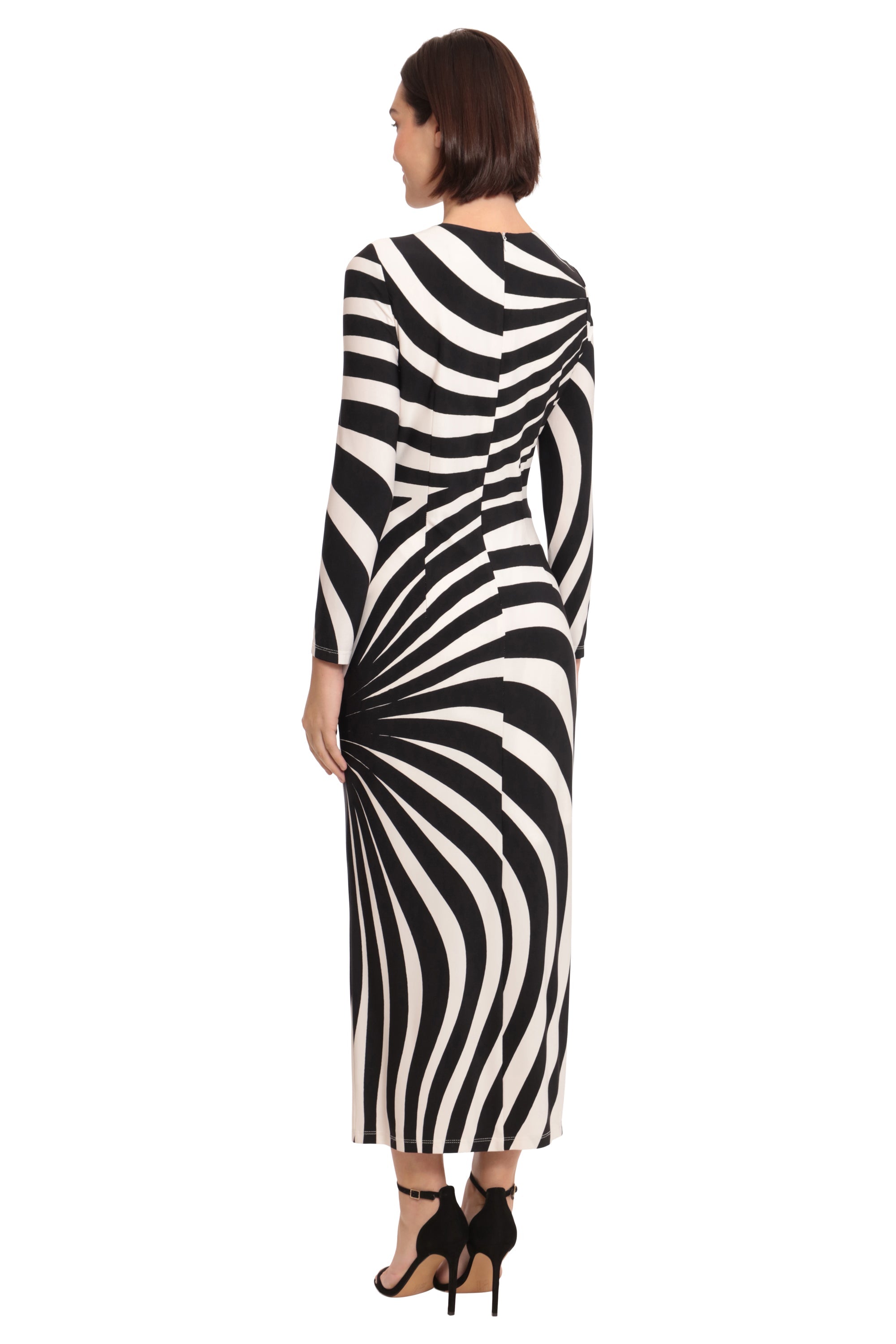 LONG SLV DRESS WITH SCOOP NK & SIDE SLIT – Maggy London