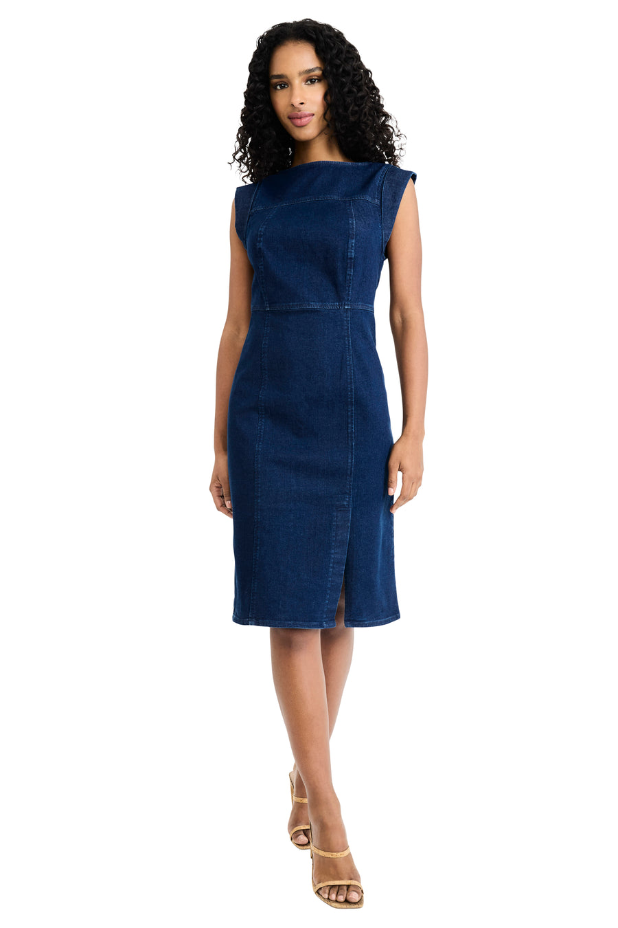 Riya Cotton Denim Sleeveless Midi