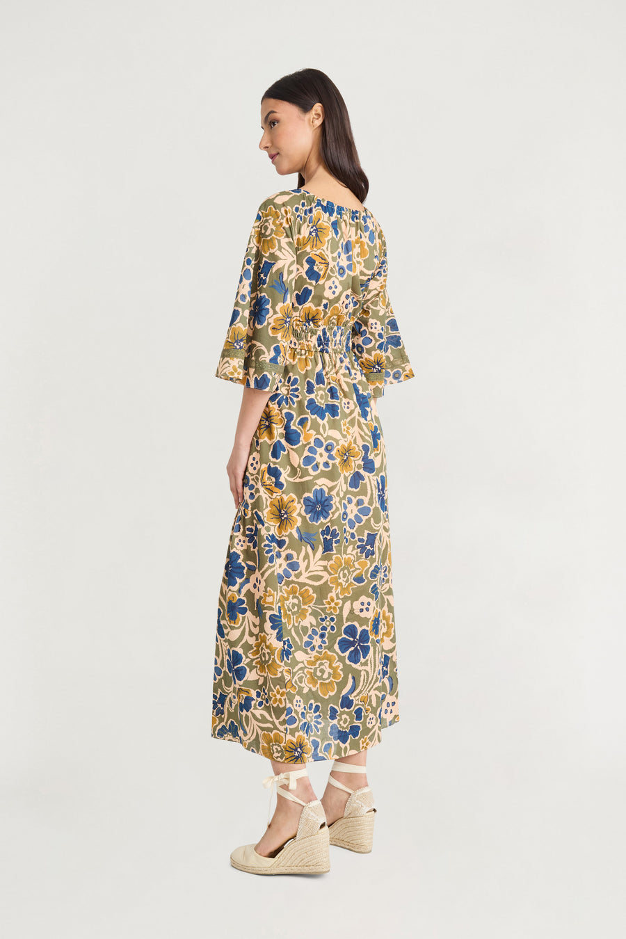 Simon Floral V-Neck Midi Dress