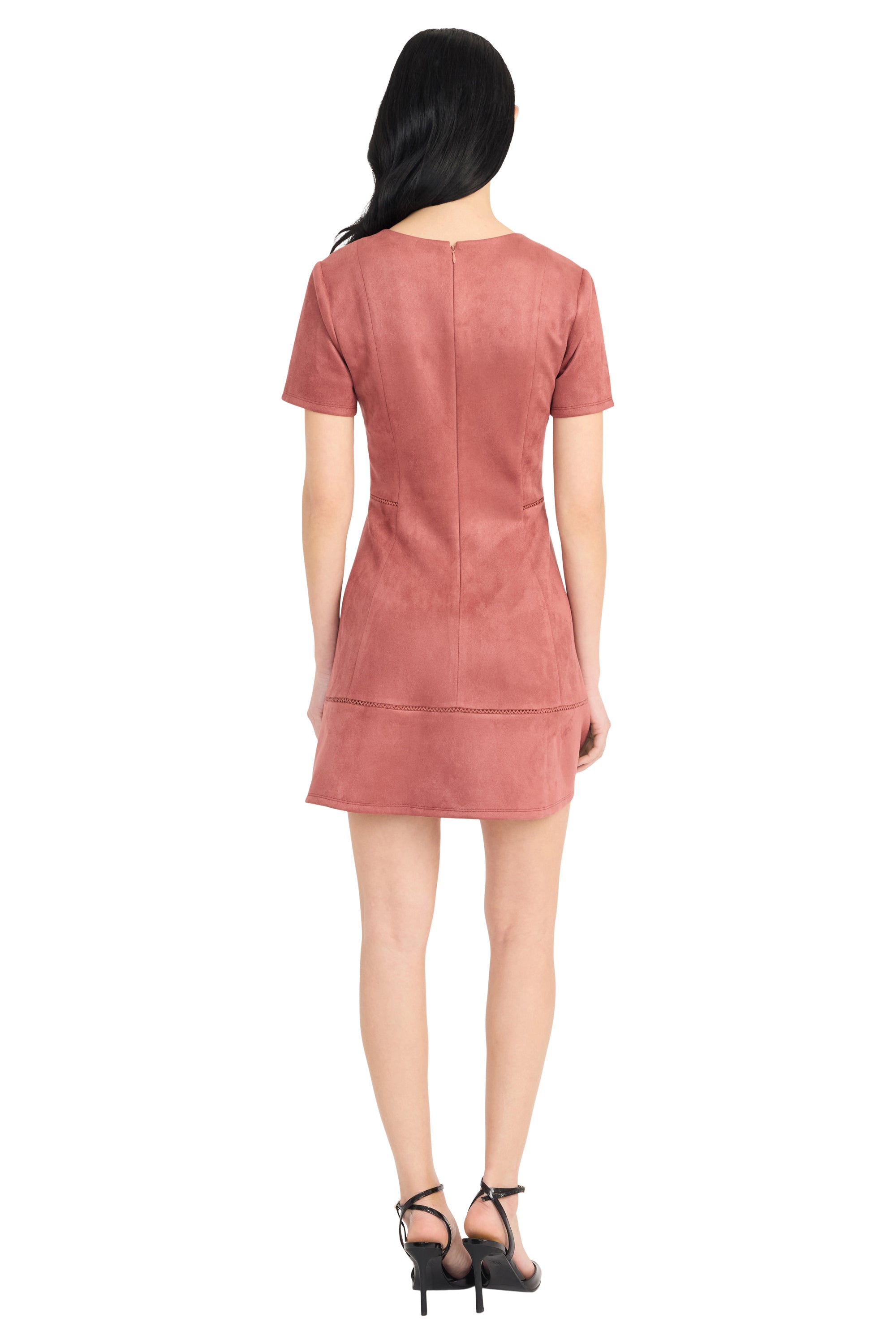 Lori V-Neck Short Sleeve Mini Fit and Flare Dress | Donna Morgan