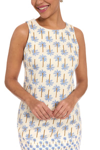 Miranda Cotton Shift in Palm Field Border