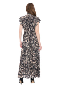 Consuela Cap Sleeve Maxi in Boho Patchwork