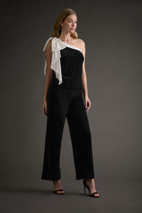 Ludlow One-Shoulder Velvet Top with Oversized Bow