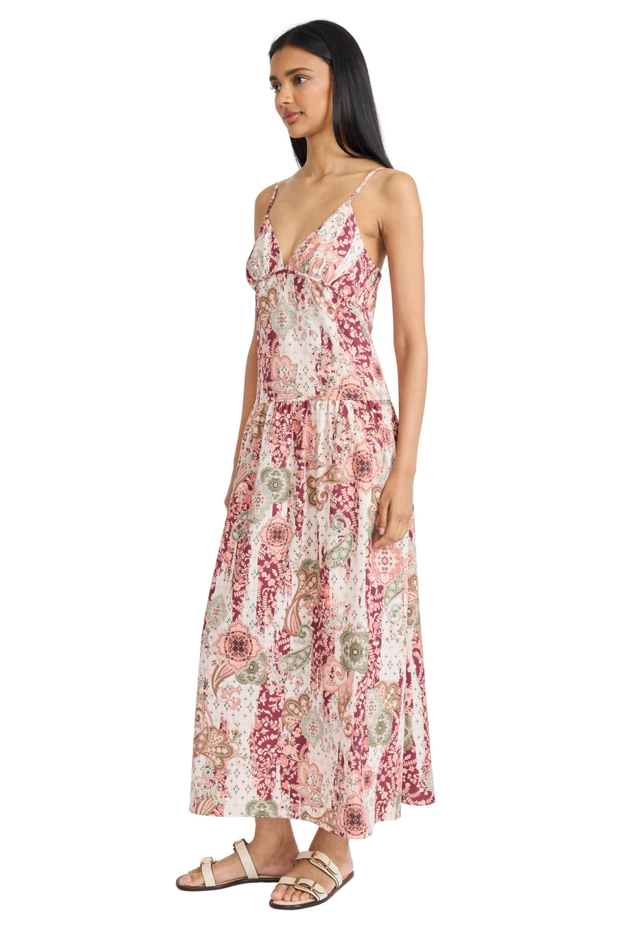 Julian Tiered Sleeveless Maxi in Crafted Patchwork