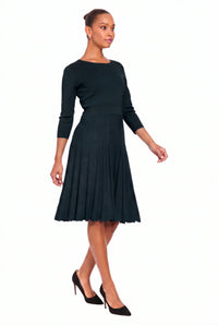 Sybil Pleated Sweater Dress