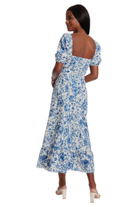 Kristin Short Sleeve in Floral Toile Linen
