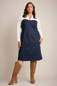 Kendal Long Sleeve Denim Collared Sheath