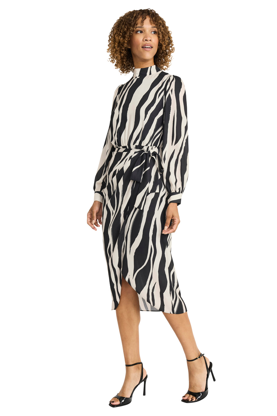 MOCK NECK DRESS WITH TULIP SKIRT Maggy London MOCK NECK DRESS WITH TULIP SKIRT Maggy London