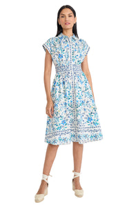 Sirena Collared Neck Button Detail Midi
