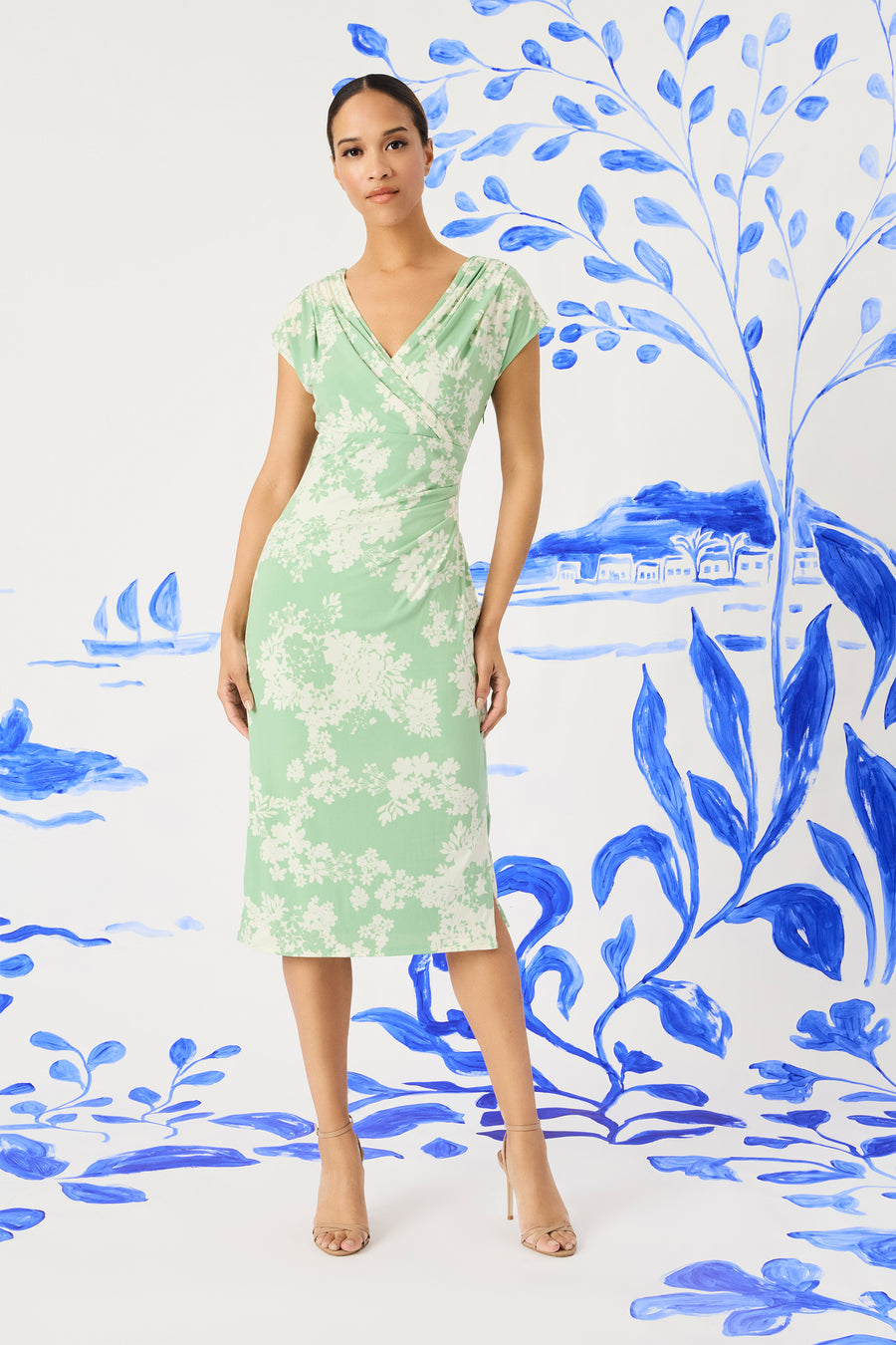 DRAPED SHORT SLEEVE MINI DRESS – Maggy London