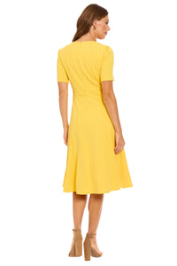 Quill V-Neck Side Tab Dress in Classic