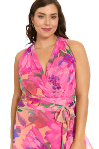 Amberlyn Halter Maxi in Magestic Garden