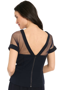 Illusion Mesh Yoke Fitted Top