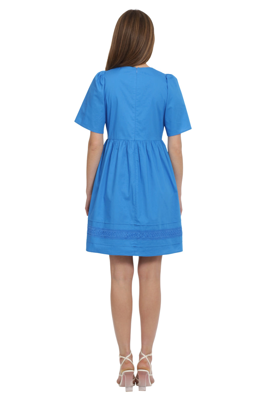 V-Neck Short Sleeve RIC-RACK Short Dress Ivory / Standard / 0 V-Neck Short Sleeve RIC-RACK Short Dress Ivory / Standard / 0
