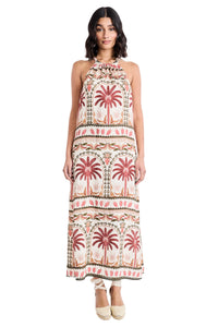 Tyler Halter Neck Maxi in Taormina Palms