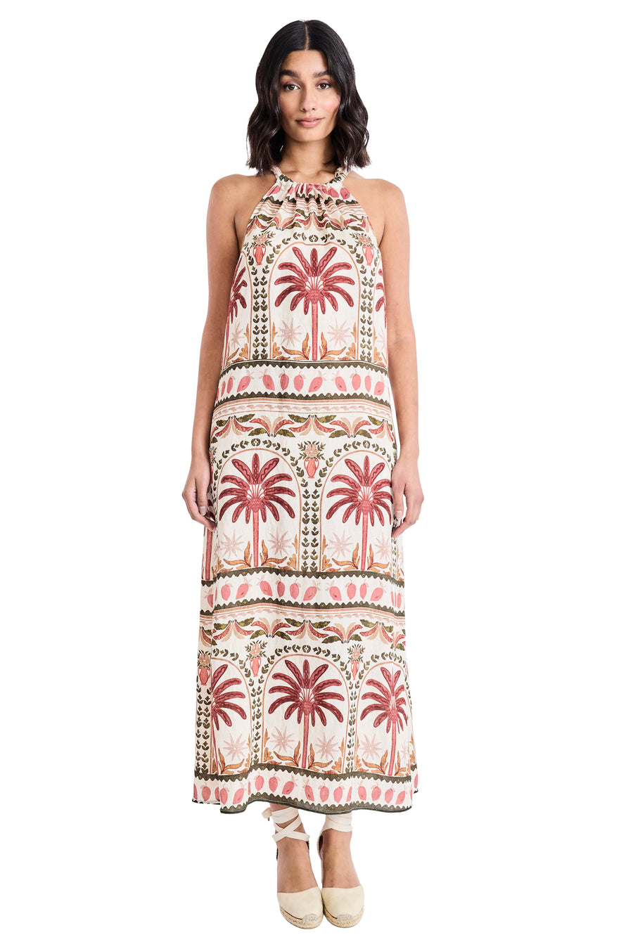 Tyler Halter Neck Maxi in Taormina Palms