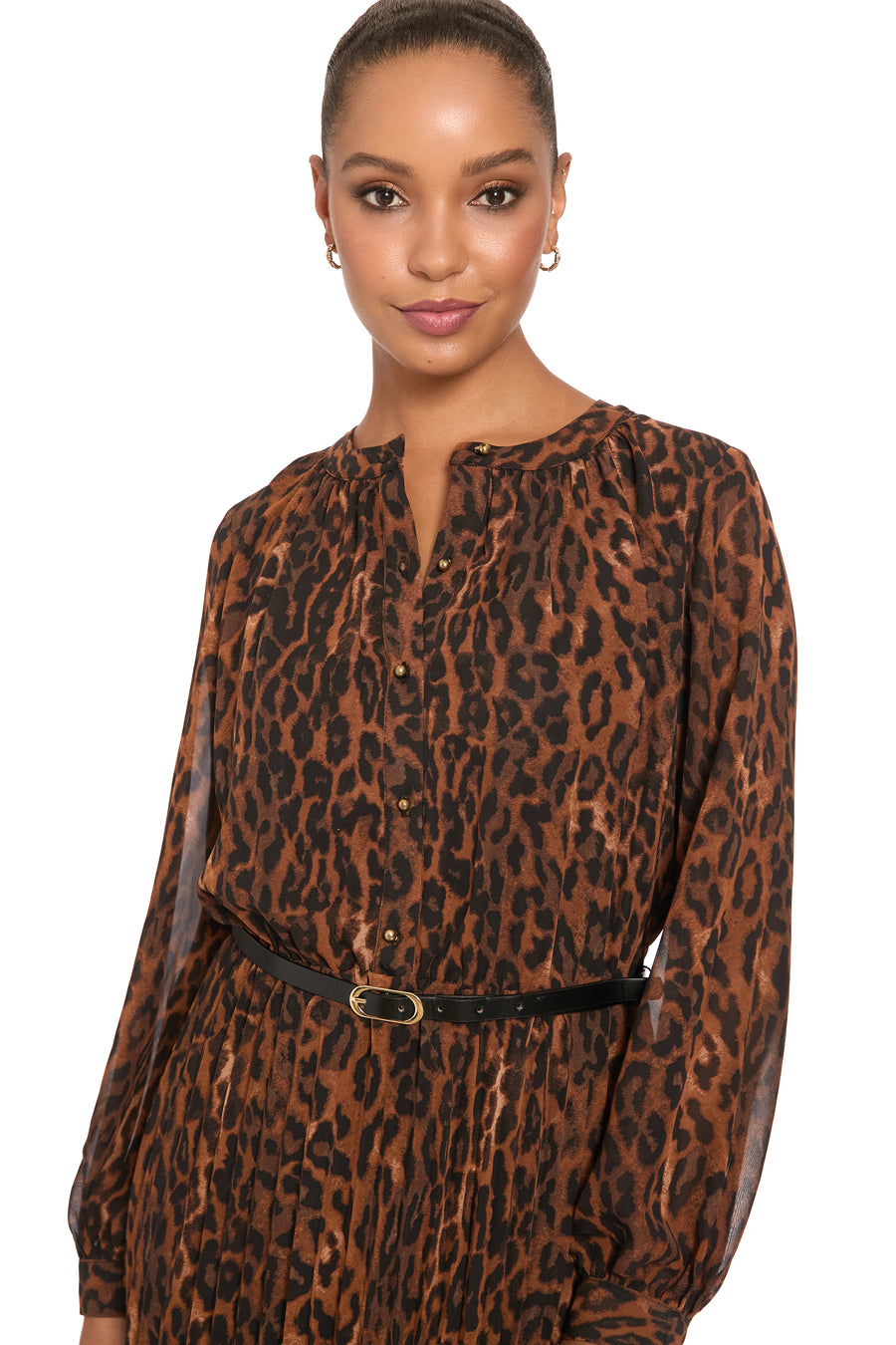 Sybil Button Front Midi Shirt Dress