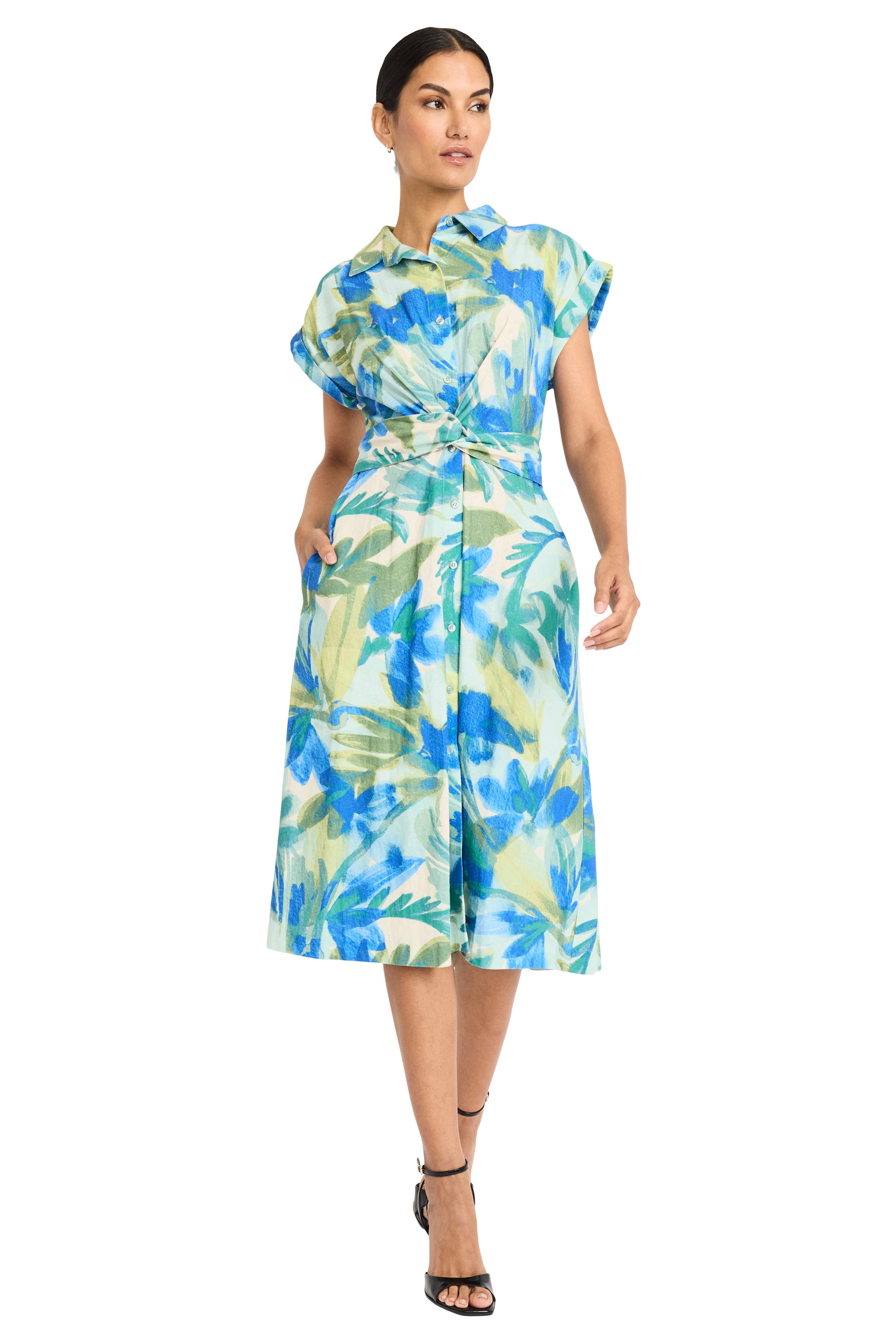 Josephine Shirtdress in Garden Mist