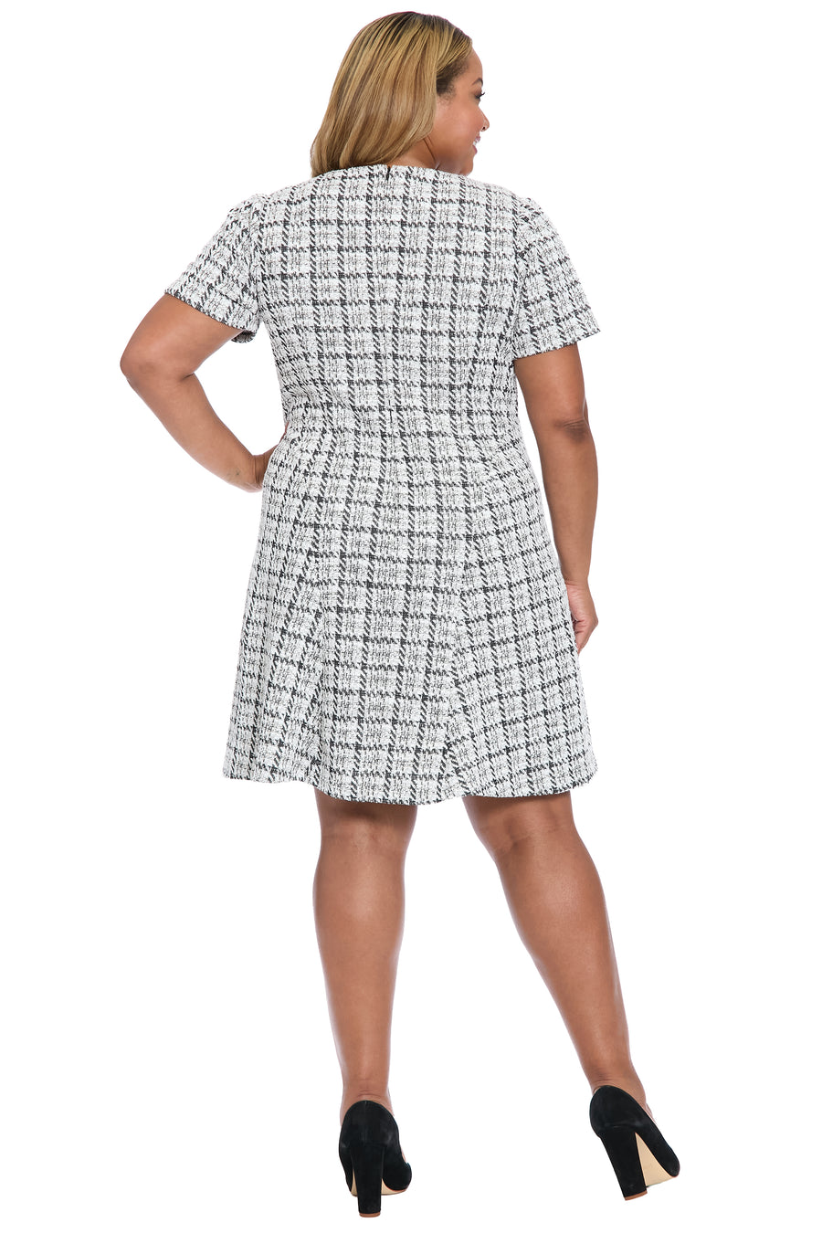Gianna Fit & Flare Tweed Dress
