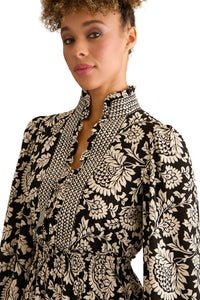 Consuela Long Sleeve Mini in Pinecone Scroll