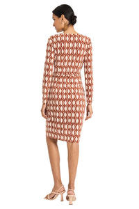 Darcy Wrap in Spectacle Geo Knee-Length Wrap Dress