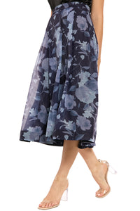 Harlem Pleated Midi Skirt in Rose Mirage