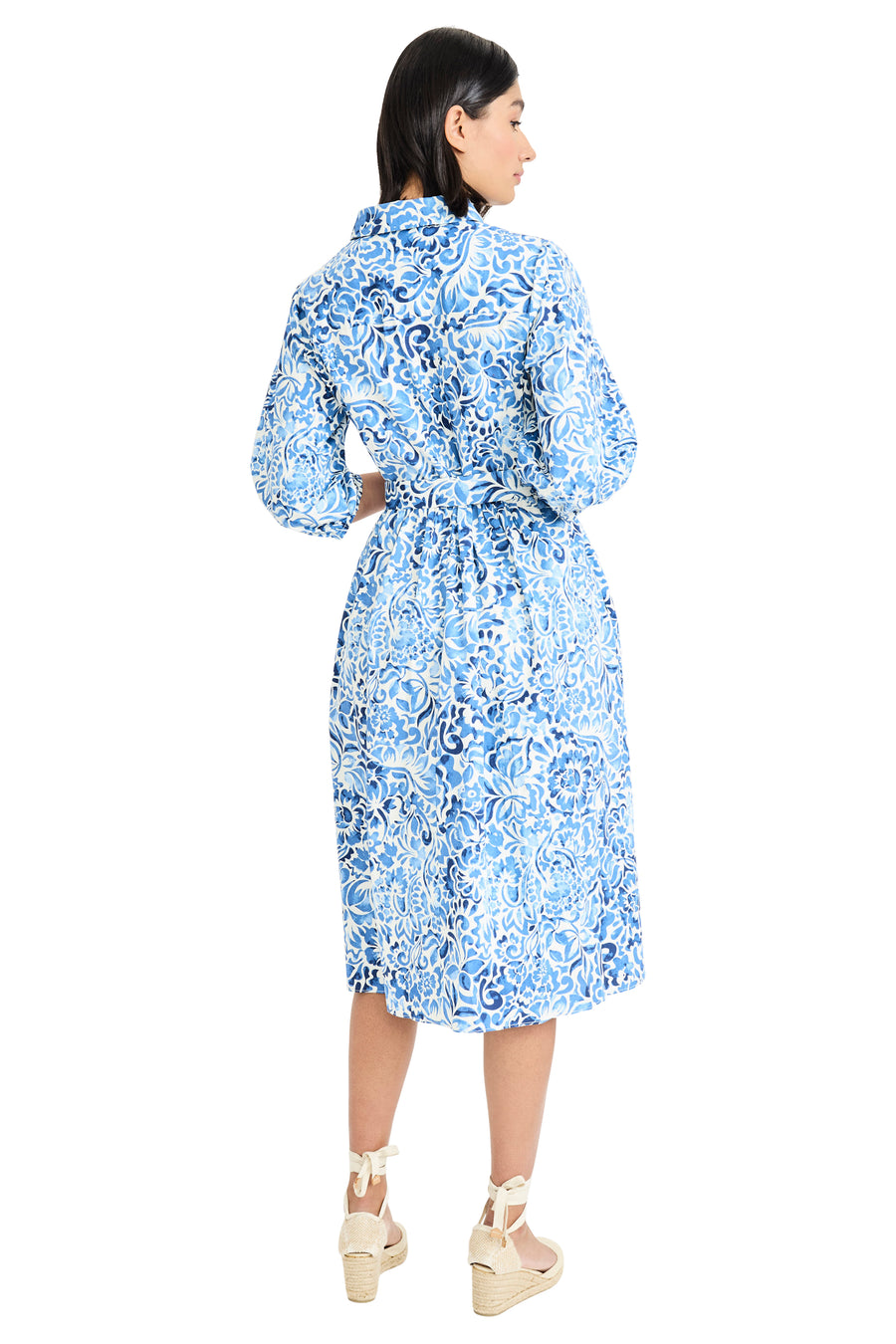 Gail Balloon Sleeve Shirtdress in Mosaic Wildflowers