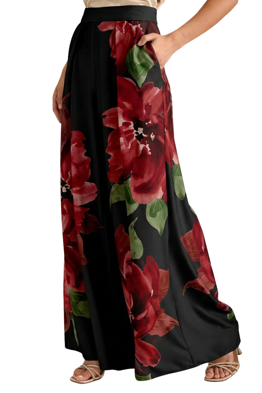 Astor Pleated Wide Leg Pant in Euphoric Blooms